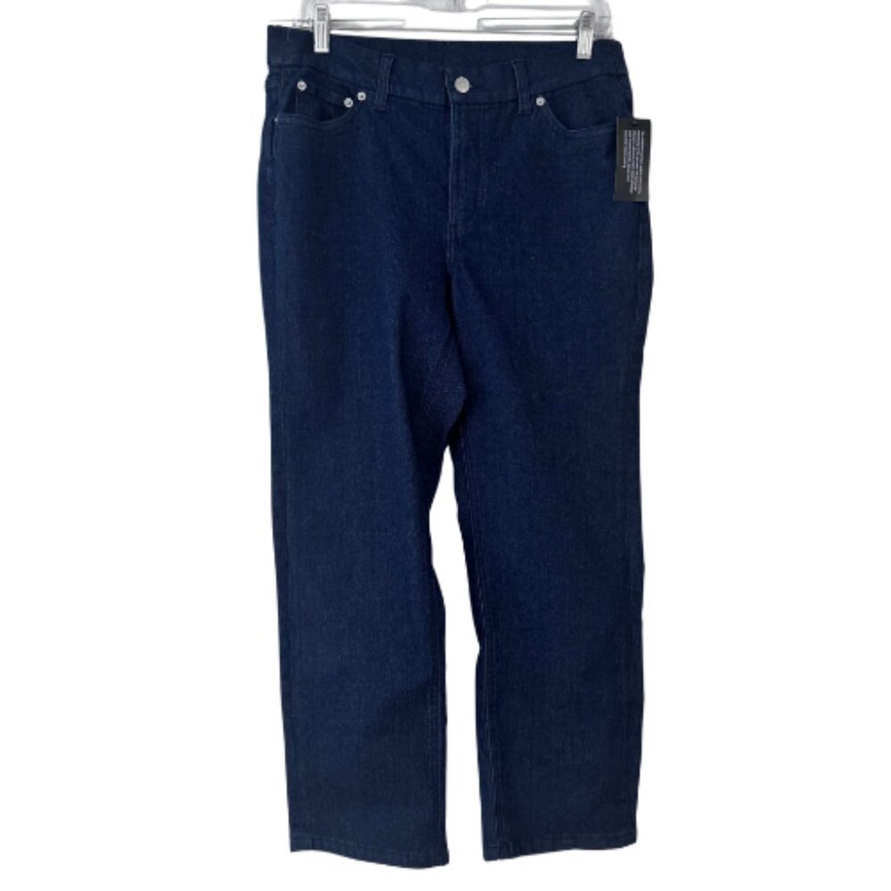 d&co Denim & Country Dark Wash Straight Cut Cropped Jeans Women's 10 NEW - Picture 4 of 8
